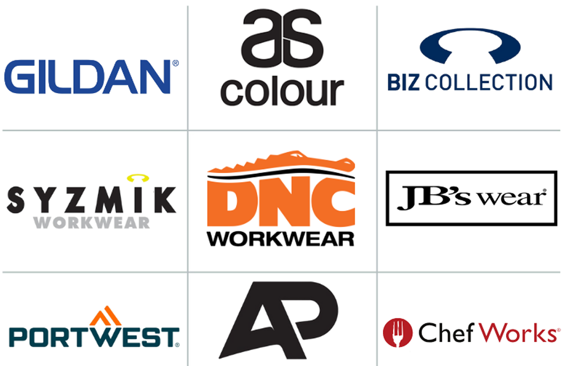 brands available for custom printing on garments