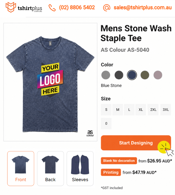 Click Start Designing and upload your artwork or design for custom branding
