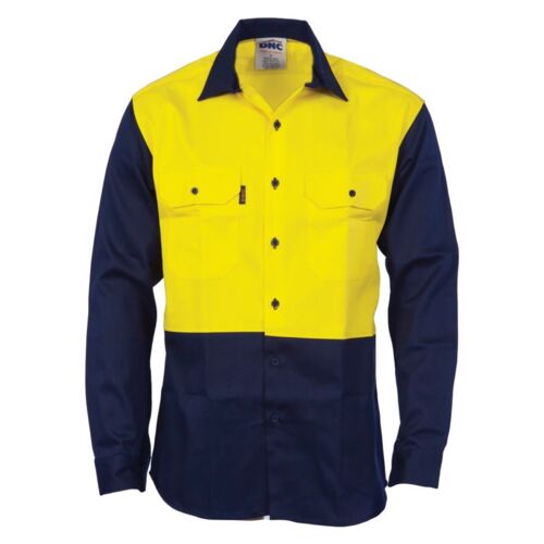 Mens Patron Saint® Flame Retardant Two Tone Drill Long Sleeve Shirt Thumbnail