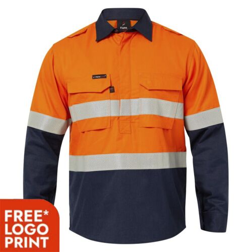 Flame Buster Mens HRC2 Inherent Hi Vis Reflective Shirt with Gusset Sleeves