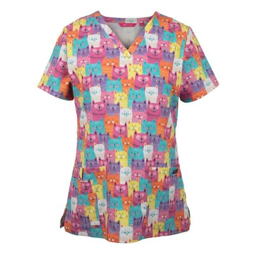 Womens Scrub Top Printed Thumbnail