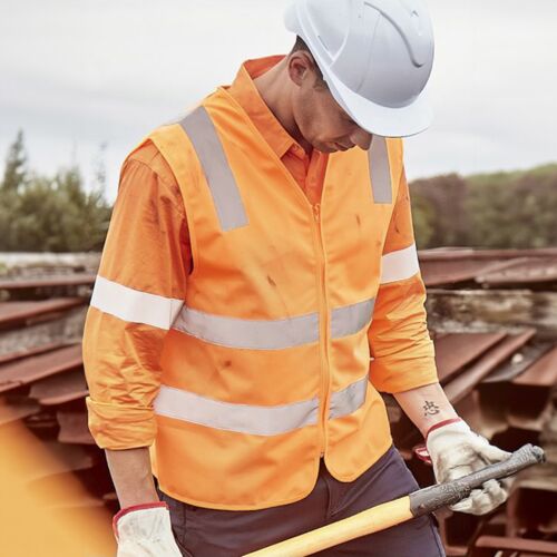 Unisex Hi Vis VIC Rail Zip Vest Thumbnail