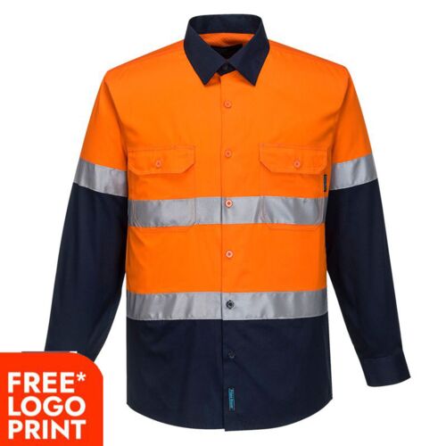 Mens Hobart Hi-Vis Lightweight Contrast Shirt Long Sleeve Thumbnail