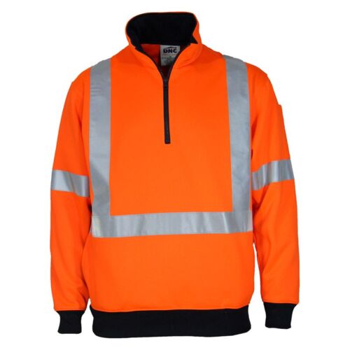 Hi-vis Half Zip X Back Fleecy Jumper Thumbnail