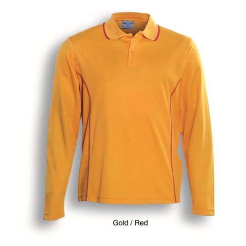 Unisex Adults Stitch Feature Essentials Long Sleeve Polo Thumbnail