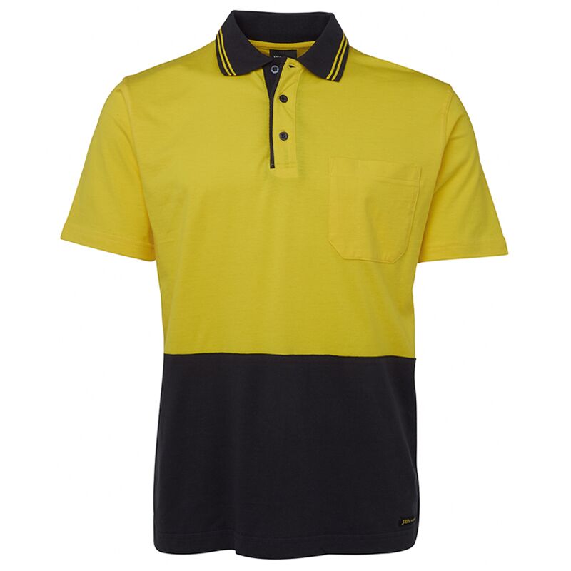 Mens Hi Vis Short Sleeve Cotton Polo Thumbnail