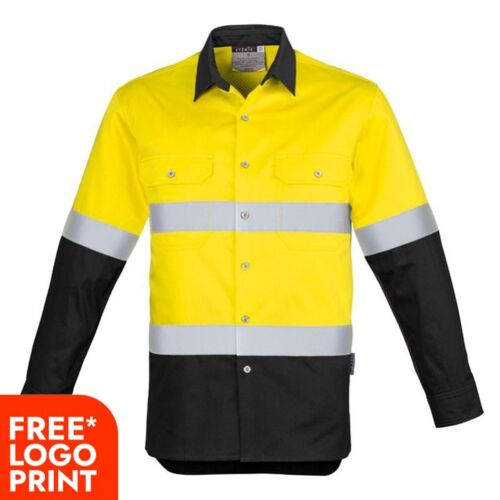 Mens Hi Vis Spliced Industrial Shirt Hoop Taped Thumbnail