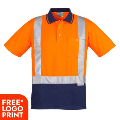 Mens Hi Vis Spliced Polo - Short Sleeve Shoulder Taped Thumbnail