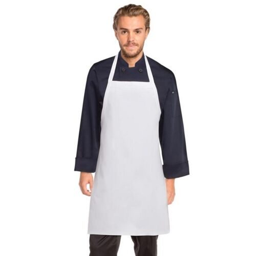 White Bib Apron No Pocket Thumbnail
