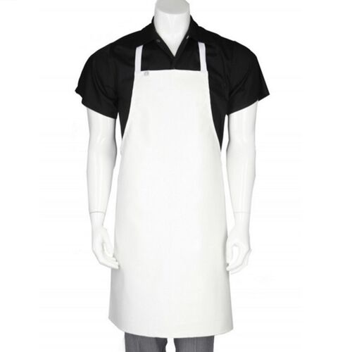 White Short PVC Bib Apron Thumbnail