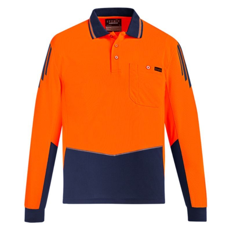Mens Hi Vis Flux Long Sleeve Polo Thumbnail