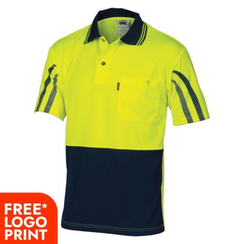 Hi Vis Cool Breathe Printed Stripe Polo Thumbnail
