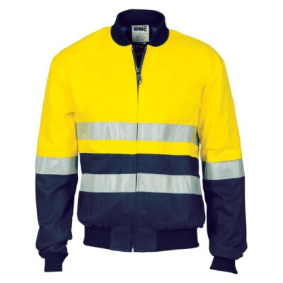 Mens HiVis Two Tone D/N Cotton Bomber Jacket with CSR R/Tape Thumbnail