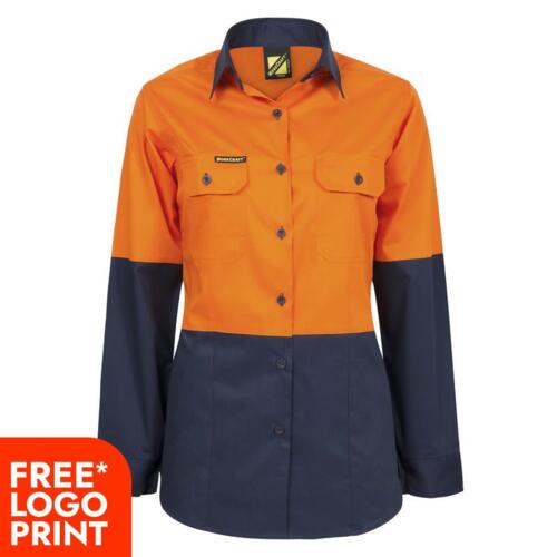 Womens Hi Vis Vented Cotton Drill Shirt