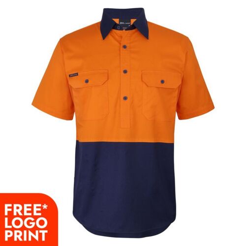 Mens Hi Vis Close Front Short Sleeves 150G Work Shirt Thumbnail