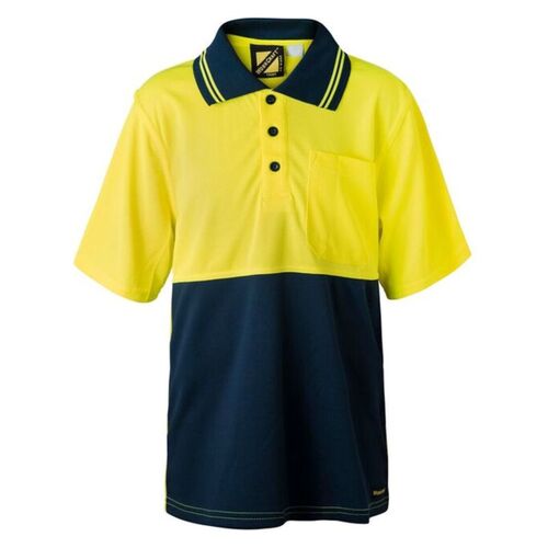 Kids Two Tone Short Sleeve Micromesh Polo With Pocket Thumbnail